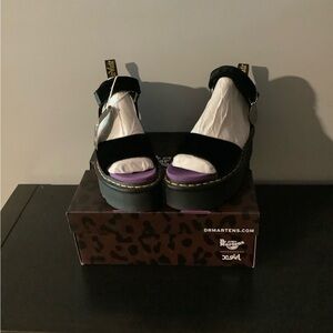 Dr. Martens Black and Purple Platform Sandals